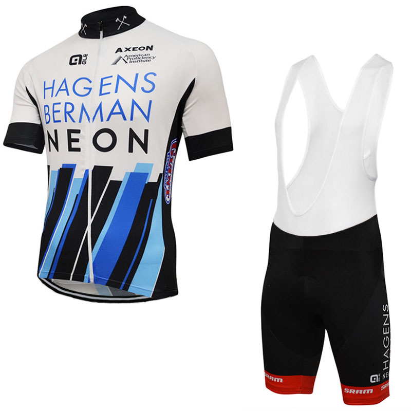 2017 Maillot Axeon Hagens Berman Tirantes Mangas Cortas blanco e